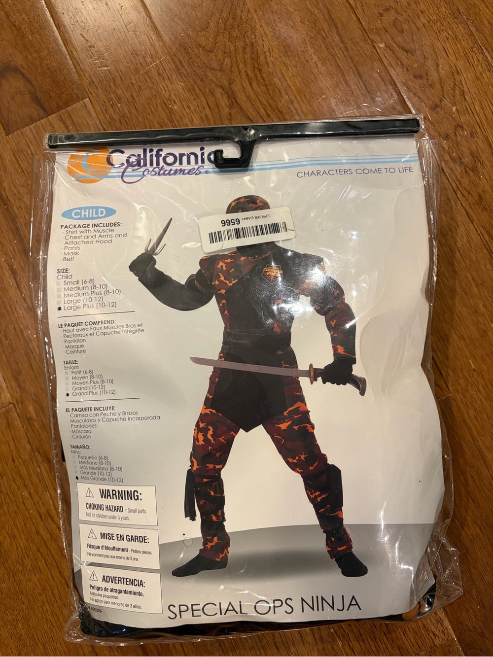 California Costumes Special Ops Ninja Costume - Black & Orange Camo